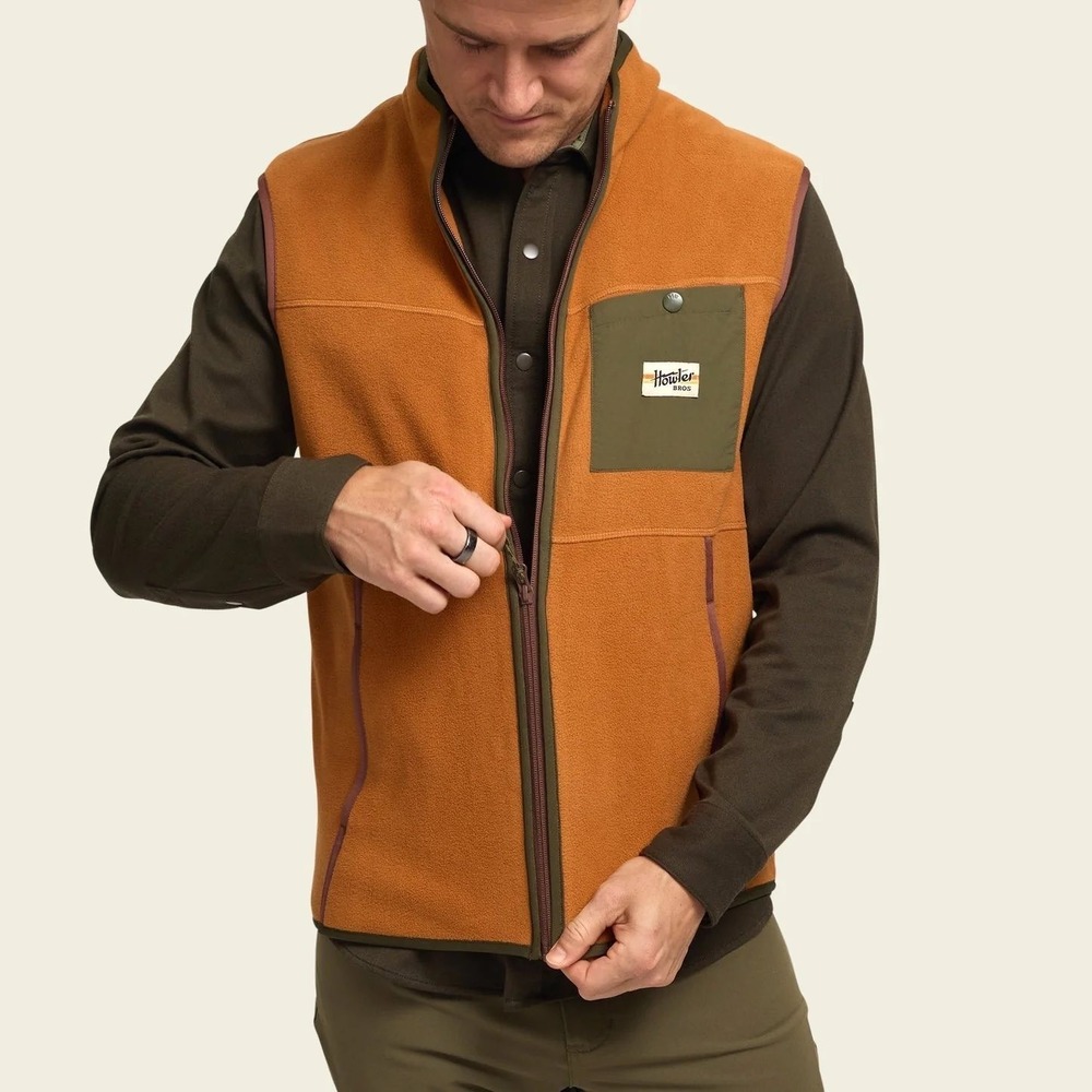 Howler Brothers Men's Free Range Fleece Vest Adobe Size Small NWT